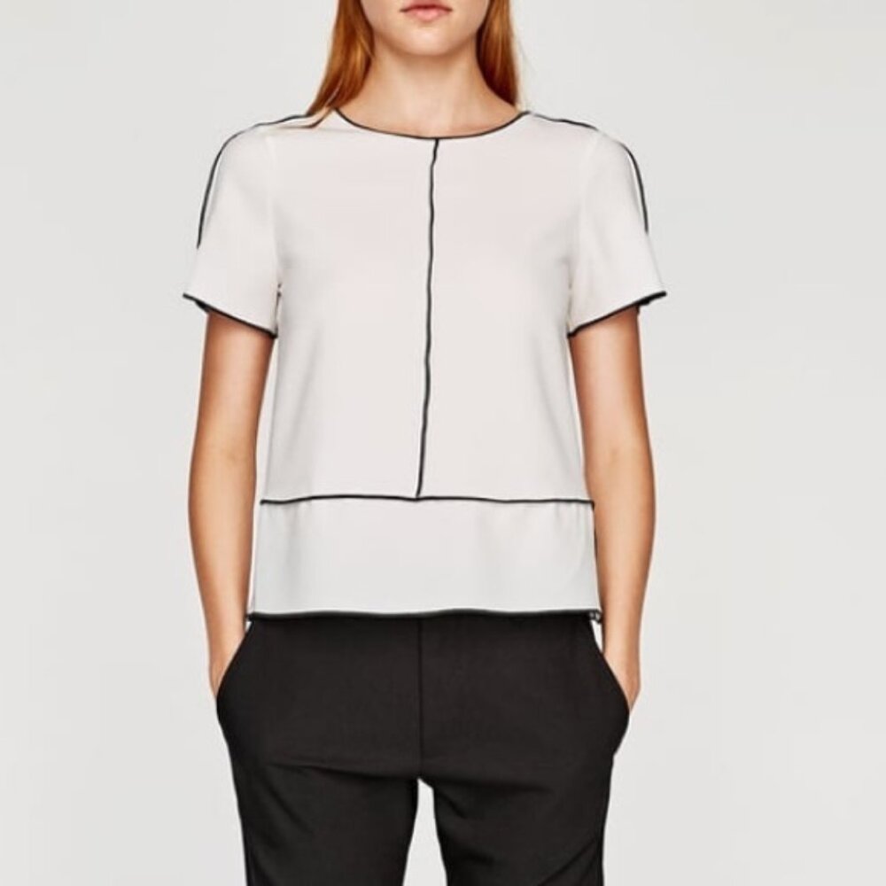 Zara Blouse with Contrast Stitching